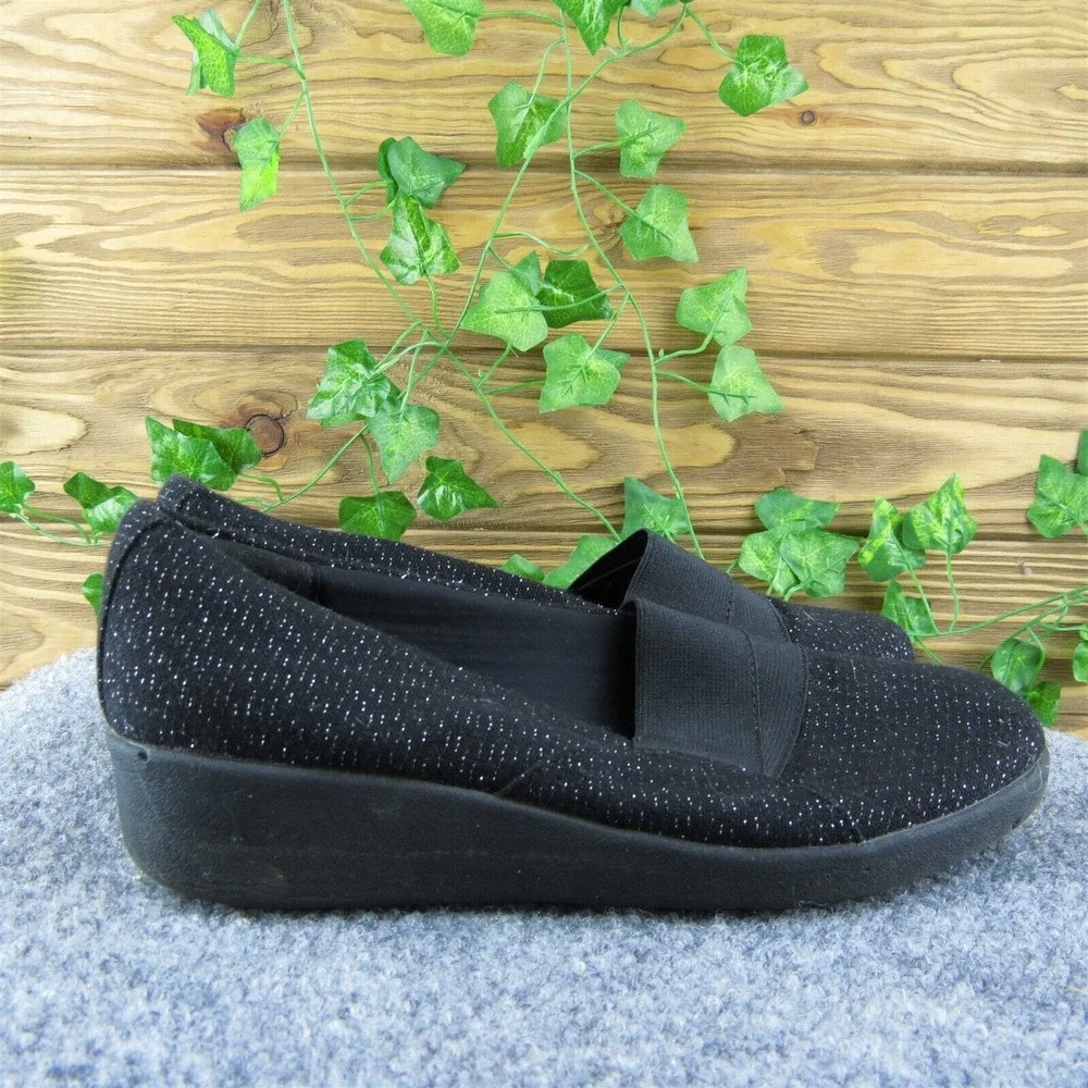 Easy Spirit Kaleo Women Loafer Shoes Black‎ Fabric Slip On Size 7 Medium